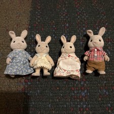 Sylvanian Families Babblebrook Grey Rabbit Family Vintage Preloved