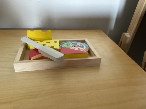 Wooden play food - wooden, cheese