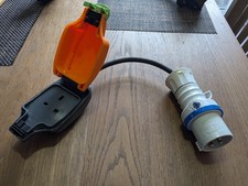 30cm 16A CEE COMMANDO PLUG to 13A UK 3-Pin Socket EV charging adapter