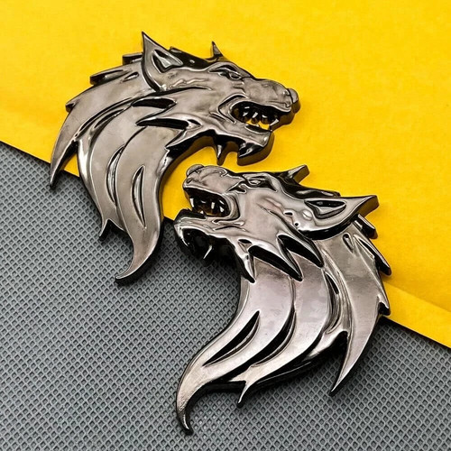 2pcs wolf head metal - 2pcs,