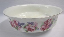 Vintage Floral Enamel Bowl with Roses Design 38 cm Diameter