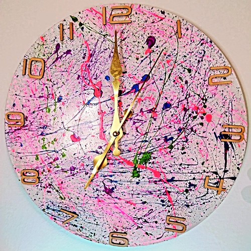 Handcrafted vinyl record clock - vinyl,
