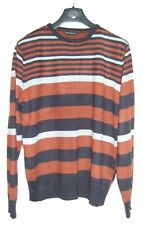 Men's acrylic Cedar Wood State round neck stripped jumper size large.