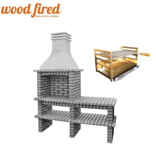 Orange brick bbq 168cm 56cm - orange,