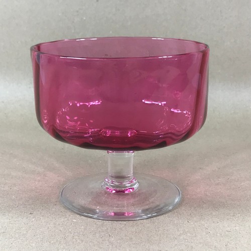 Cranberry glass dessert bowl - cranberry,
