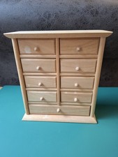9 Drawer Wooden Storage Unit Jewelery Case Craft Box 20cm High x 18.5cm Wide