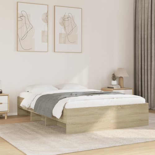 Bed frame sonoma oak 140x200cm - bed,