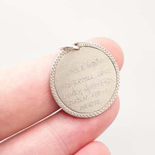 Antique Sterling Silver Address Token Necklace Pendant Lost and Found SOS Gladys