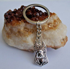 CANE CORSO SILVER METAL KEY RING IN VELVET GIFT BAG