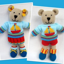 TILDA AND TOMMY-TED - 16" TOY BEAR DK KNITTING PATTERN by Toyshelf