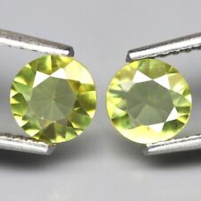 PAIR! 4mm Round Natural Sphene