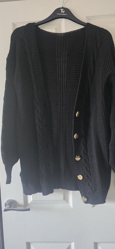 Black chunky cable knit - cable,