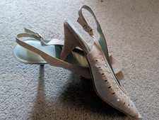 Pale teal peep toe kitten heels UK size 6 