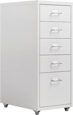 HollyHOME 5-Drawer Mobile File Cabinet, Filing Cabinet, Rolling Filing Organizer