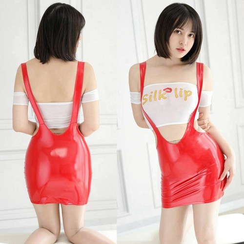 Lady shiny latex leather - ,