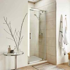 ShowerWorX Atlantic Chrome Pivot Shower Door 6mm Toughend Glass Bathroom