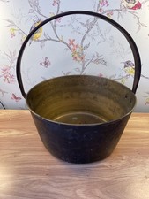 Heavy Brass Jam Preserving Pan 31cm Wide, Handle Vintage