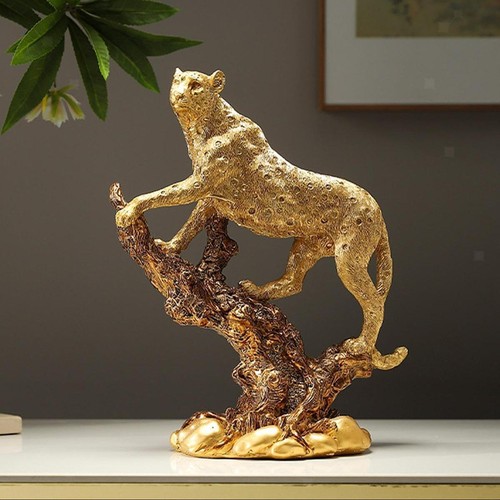 Leopard statue resin figurine - leopard,