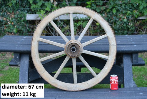 Vintage old wooden cart wagon