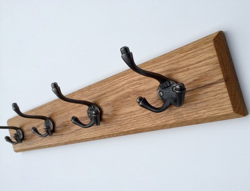 Solid oak vintage coat rack - vintage,