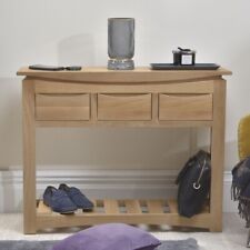 Large Console Hall Table with 3 Drawers - Hallway Furniture - Crescent Solid Oak