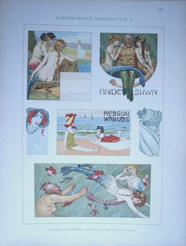 Lithograph art nouveau graphic - art,