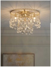 NEXT Gold Lucia 3 Light Flush Fitting Ceiling Light - Brand New