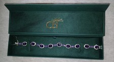 Purple & Silver Amethyst Tennis Bracelet Colombian Emeralds International