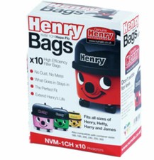 GENUINE Henry Hoover Bags x 10 Hetty Vacuum Cleaner Hepa Numatic Hepaflo NNVM1CH