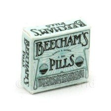 Dolls House Miniature Green Victorian Beechams Pills Box