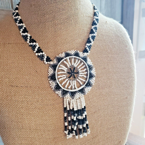 African zulu medalion bead - african-,