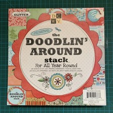 DCWV THE DOODLIN’ AROUND STACK FOR ALL YEAR ROUND  8x8 48 SHEETS HARD TO FIND