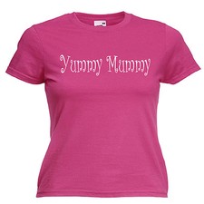 Yummy Mummy New Mum Ladies Lady Fit T Shirt 13 Colours  Size 6 - 16 