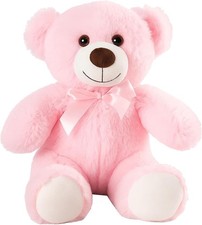 Pink Teddy Bear, Small Soft Plush Toy, Cuddly Companion for Kids, Bedtime Emoti