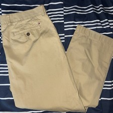 Men’s Tommy Hilfiger Tailor Fit Beige Chino Trousers Size W36 L30 Good Condition