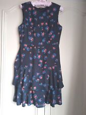 F & F NAVY BLUE RED  VINTAGE RA RA STYLE TEA  DRESS  8 