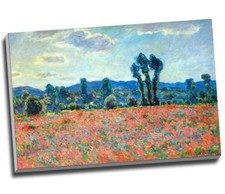 Claude Monet Poppy Field In Giverny Canvas Print Wall Art 30x20" A1