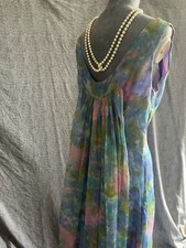 Watteau Train 60s Vintage Dress 