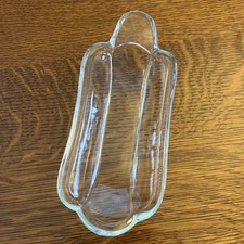 Vintage Clear Pressed Glass Banana Split Boat 1970s Indiana Glass Ice Cream