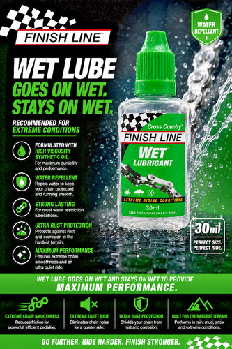 Finish line wet bike lubricant - finish,