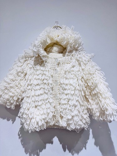 Vintage girls cream - cream, knitted