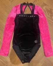 Girls Size 32 Black Pink Long Sleeved Gymnastics Leotard The Zone 
