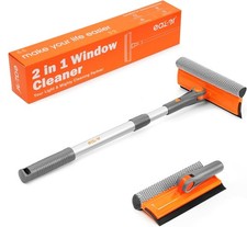 eazer Window Cleaning Squeegee Kit, 2-in-1 Rotatable Squeegee for Window Cleanin