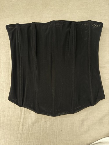 Black sheer lace corset - black,