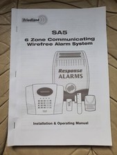 Friedland SA5 6 Zone  Wirefree Alarm System Installation&Operating Manual 433MHZ