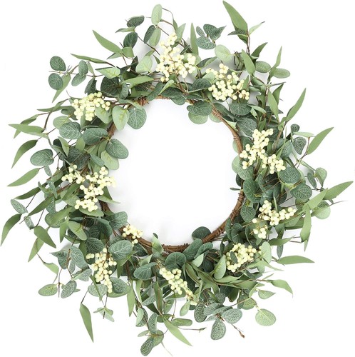 Eucalyptus wreath front door - wreath,