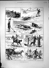 Original Old Antique Print