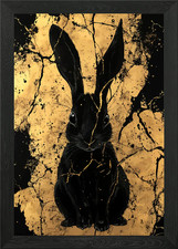 Kintsugi Black Rabbit on Gold