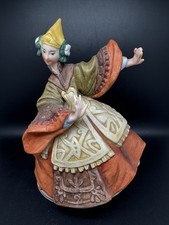 Vintage Music Figurine Young Lady Dancing Asian Girl Music Box