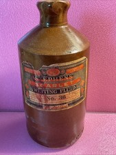 Stephen’s Scarlet No 36 Ink Stoneware Bottle London Paper Label Great Prop